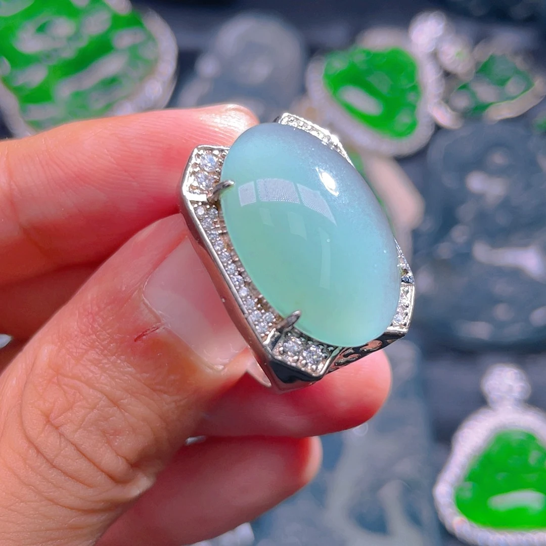 颈饰银S925镶嵌翡翠