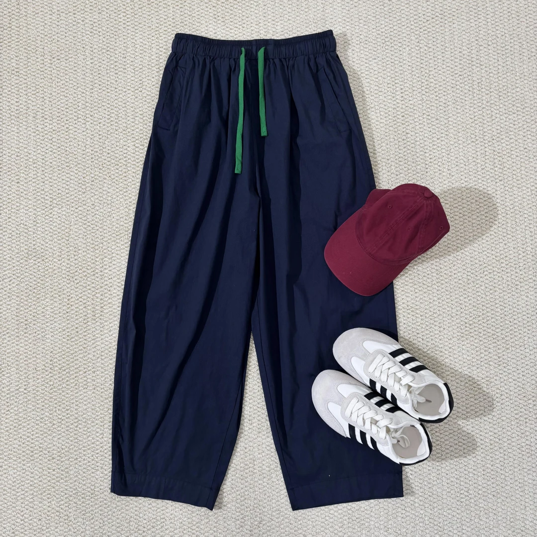 小韩日记【舒适主义】休闲裤百搭夏季薄款纯色速干弯刀裤宽松55666