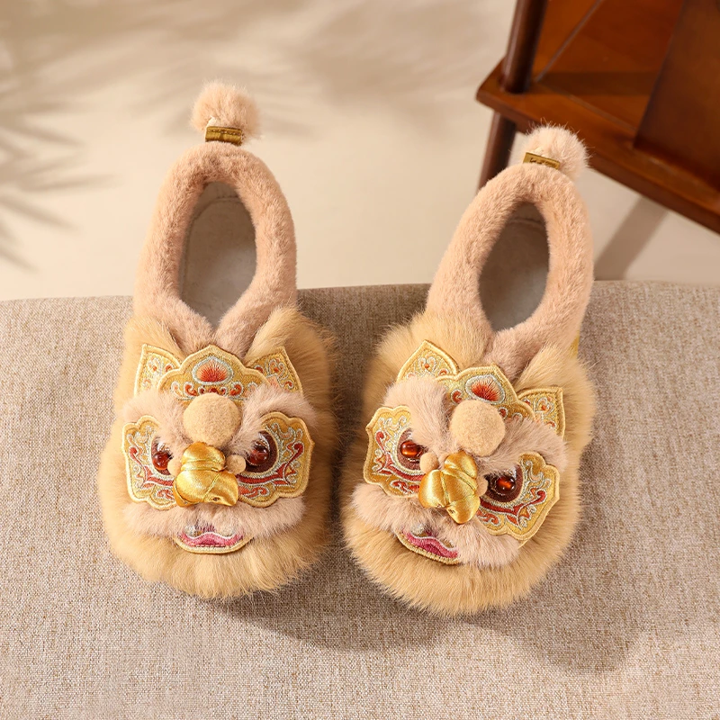 冬季新款原创手工虎头鞋女成人国风绣花鞋软底舒适单鞋新中式布鞋