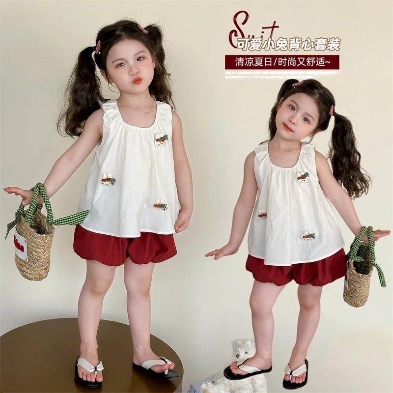 BEILUBEAR/蓓璐熊女童夏季2025新款玩偶花苞裤套装立体装饰穿搭