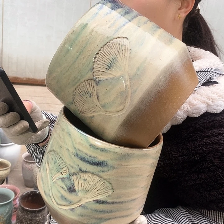 紫砂花盆瑕疵口17高17