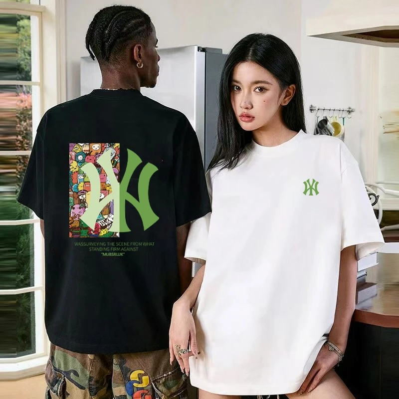 【品牌正品】夏季时尚百搭圆领T恤上衣男女同款情侣休闲短袖-223