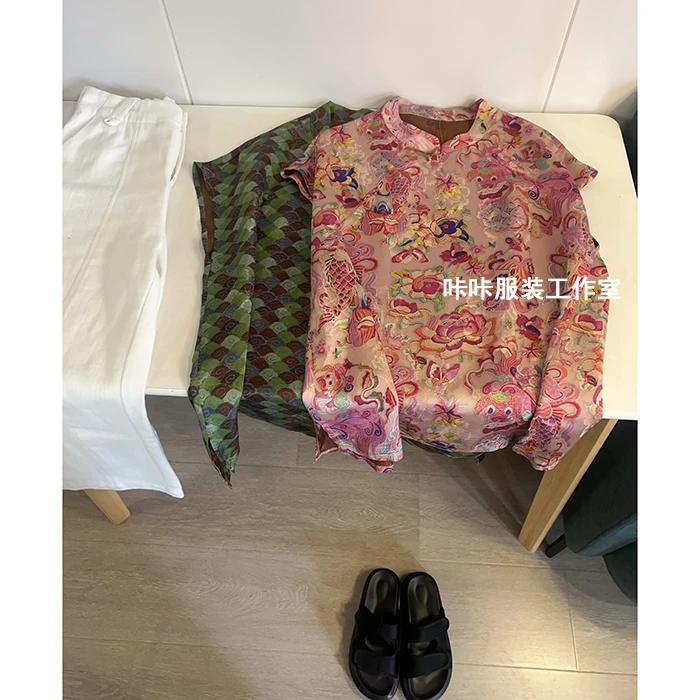 REKAYYAT“如梦”新中式复古新国风气质网红款通勤提花时尚上衣