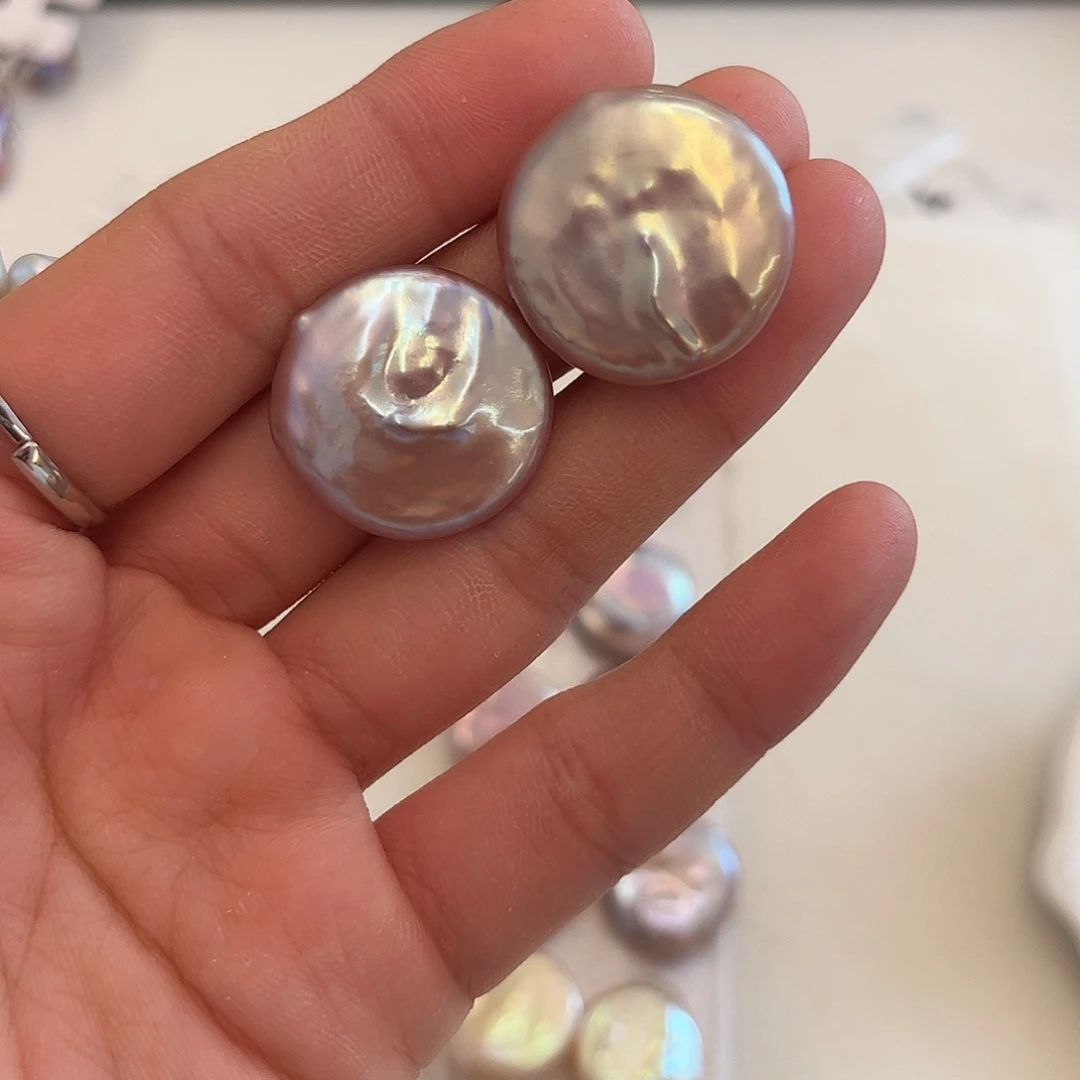 银S925镶嵌淡水珍珠耳饰