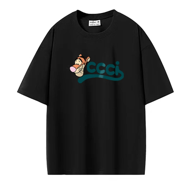 A090夏季新款重磅纯棉美式跳跳虎原版定制男女同款短袖