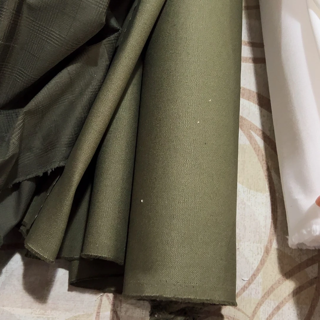 棉一米价港货军绿纯棉帆布1.4米宽果子对面仓库