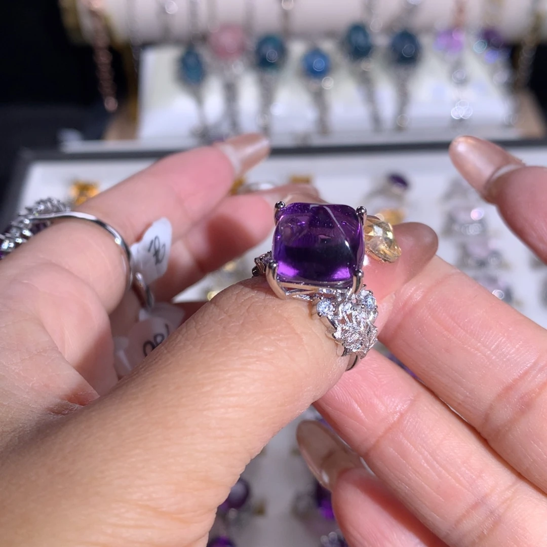 【闪购商品】水晶戒指银S925镶嵌绯****戒指