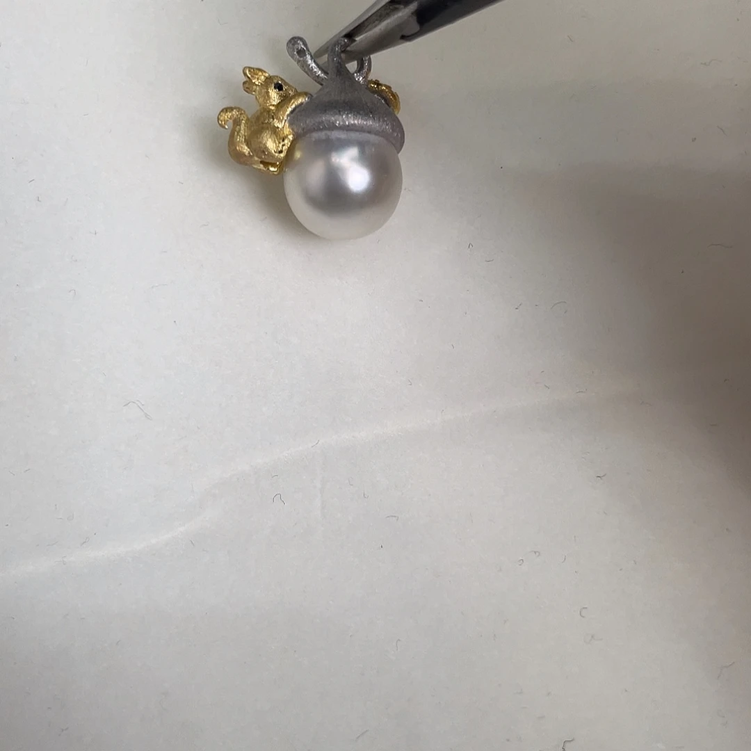 吊坠(不含链)银S925镶嵌海水珍珠