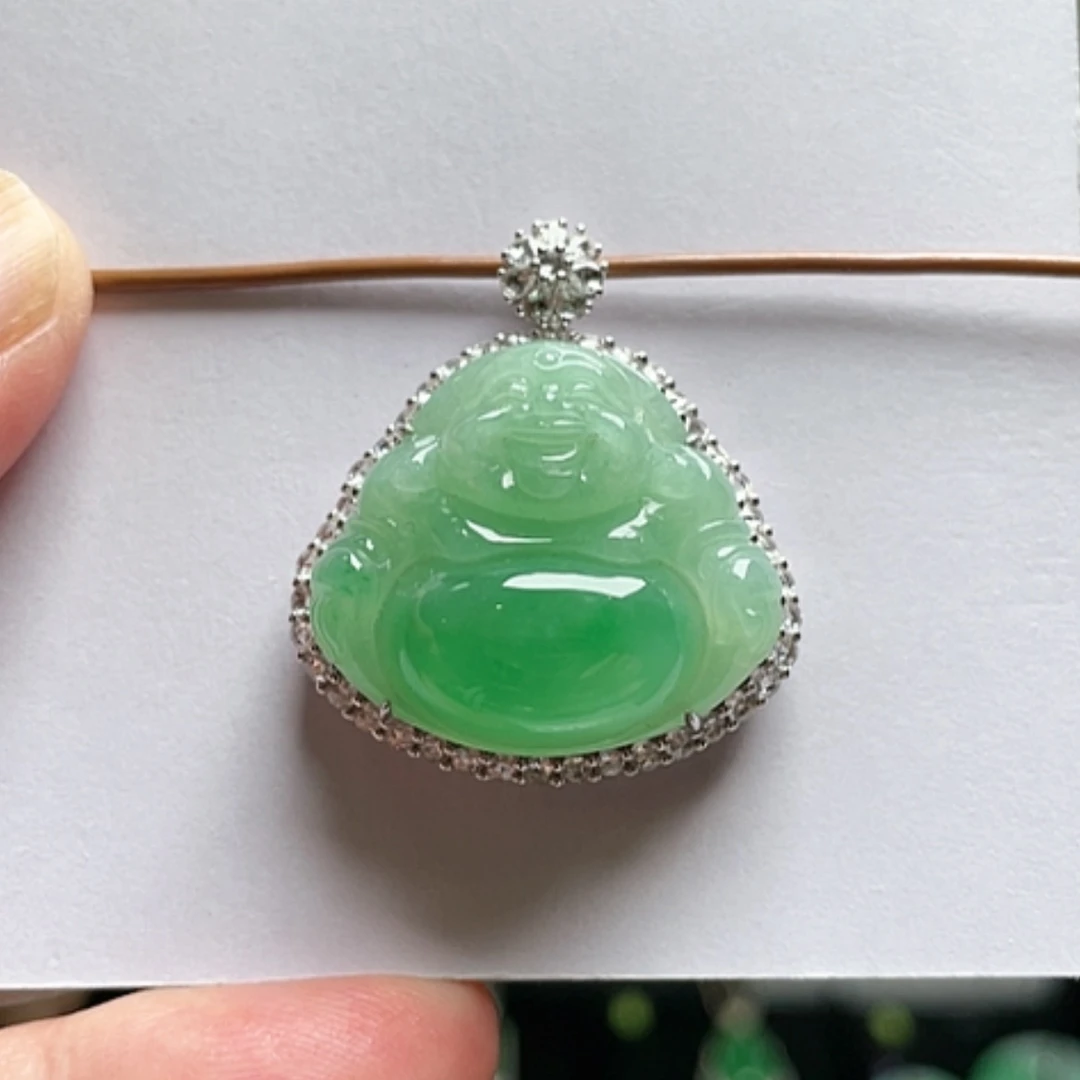 【闪购商品】吊坠(不含链)18K金镶嵌翡翠