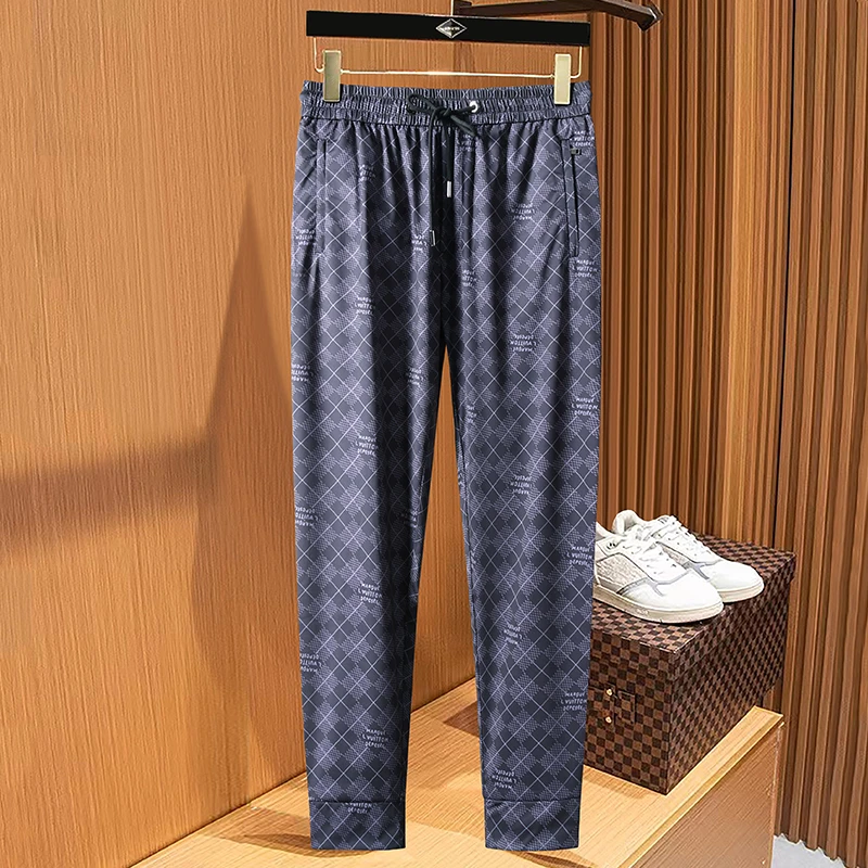 施摩瓦戈夏季薄款冰丝凉感速干百搭时尚花色休闲时尚男款长裤子