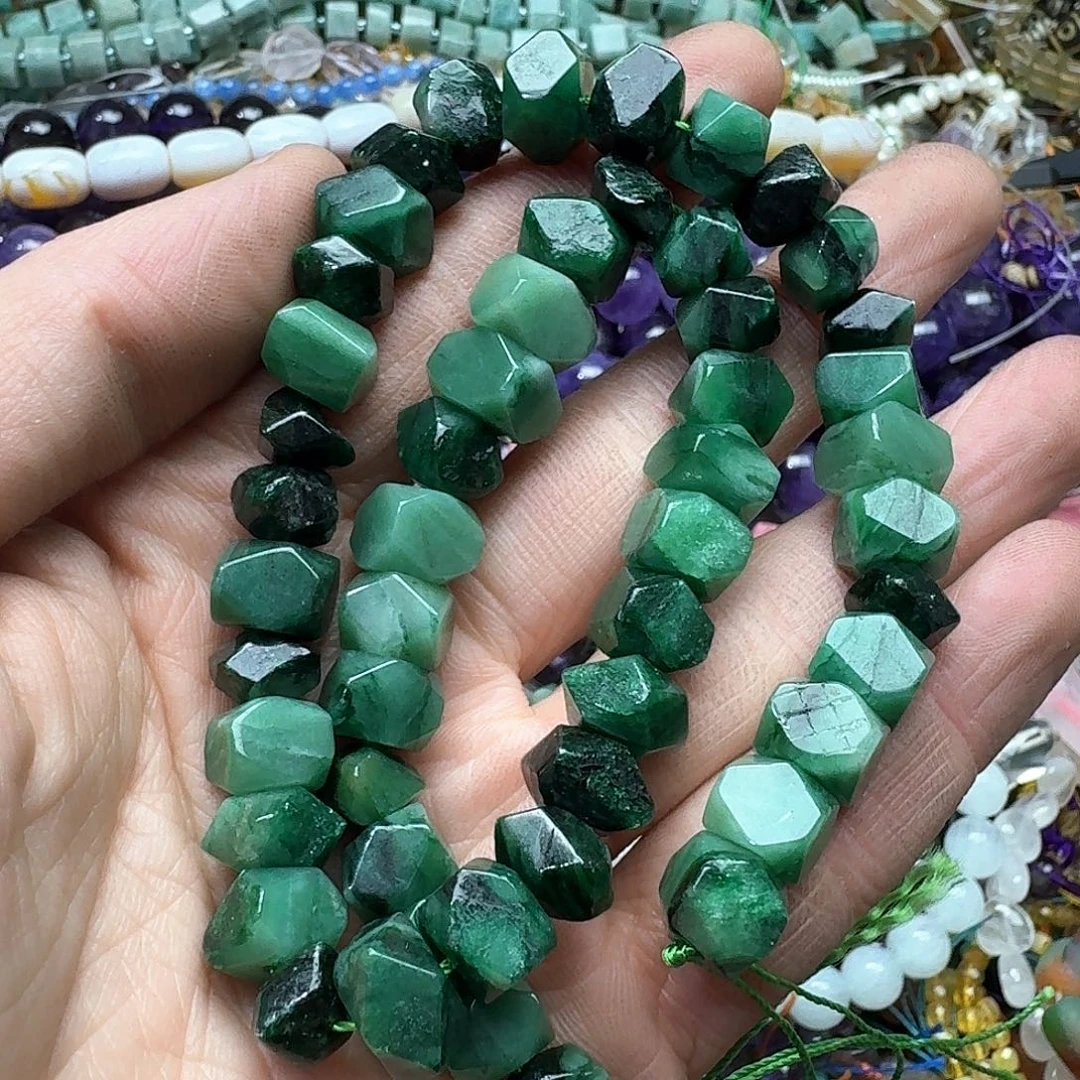 玛瑙/玉髓合金珠宝半成品一条6mm绿云母冲头