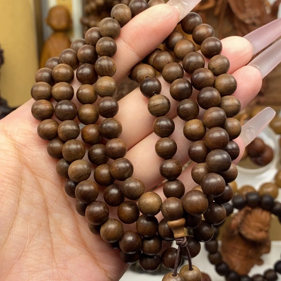 手串/手链檀香木迈索尔老山檀香08.108黑肉沉水奶香，瑕疵