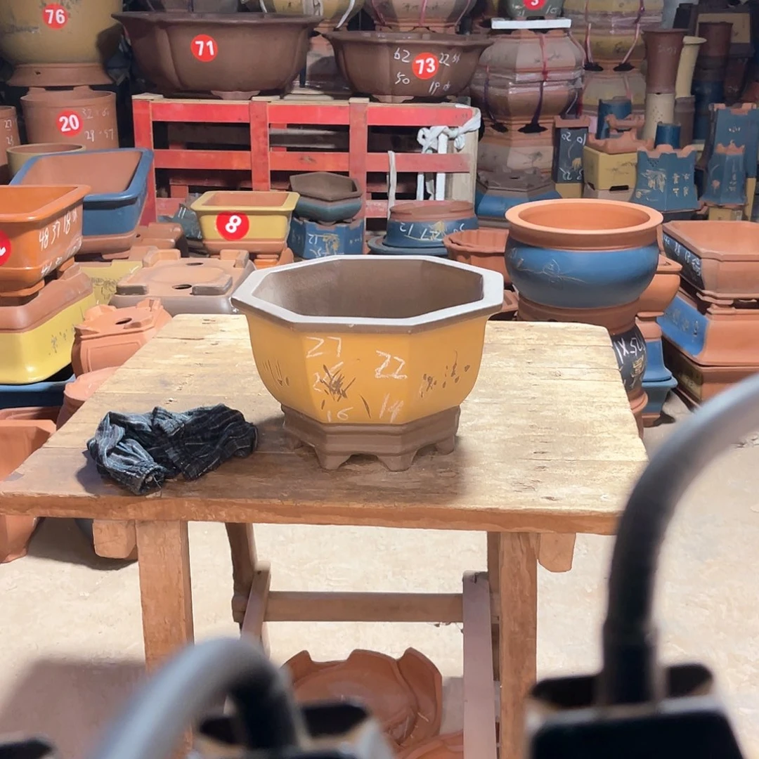 紫砂花盆八方盆一个