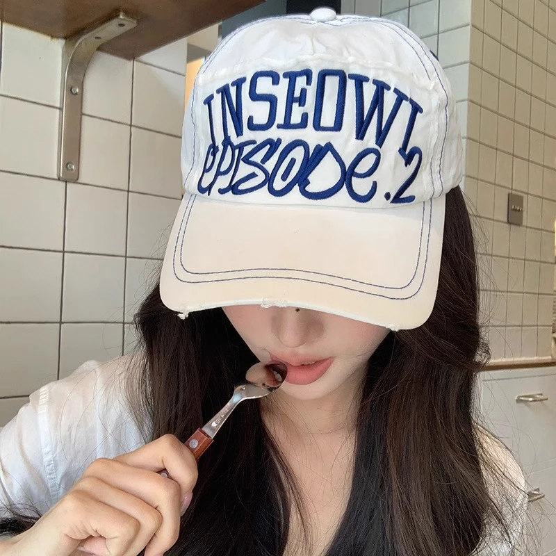 美式字母刺绣棒球帽贴布小众时尚复古情侣百搭户外街头四季鸭舌帽
