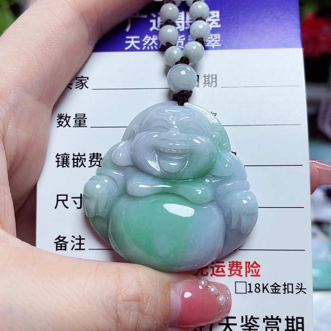 翡翠未镶嵌颈饰佛公21
