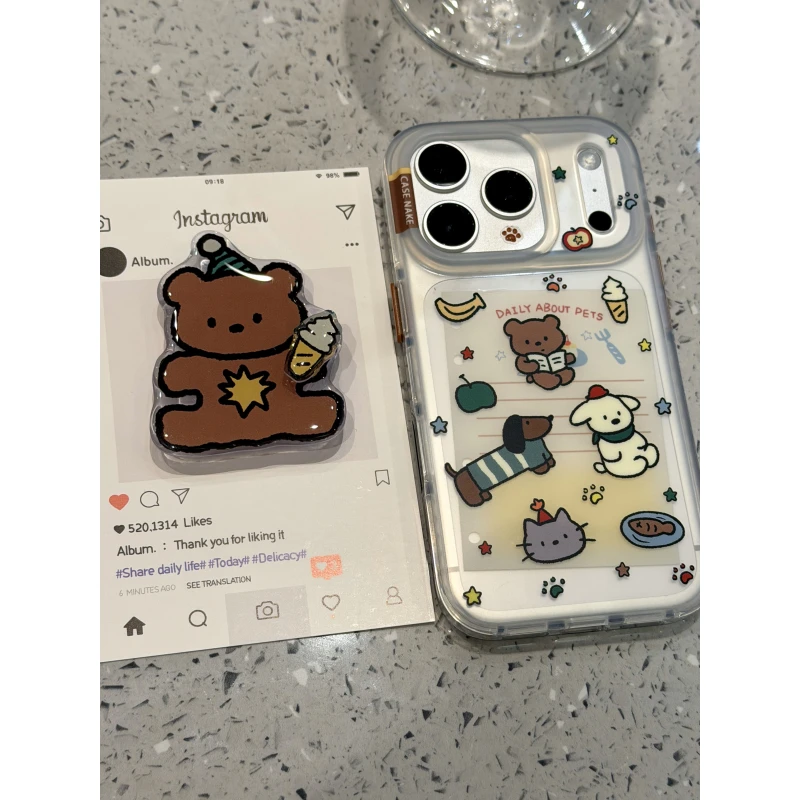 萌系可爱日常小熊冰淇淋转转适用于iphone17promax苹果16手机壳15