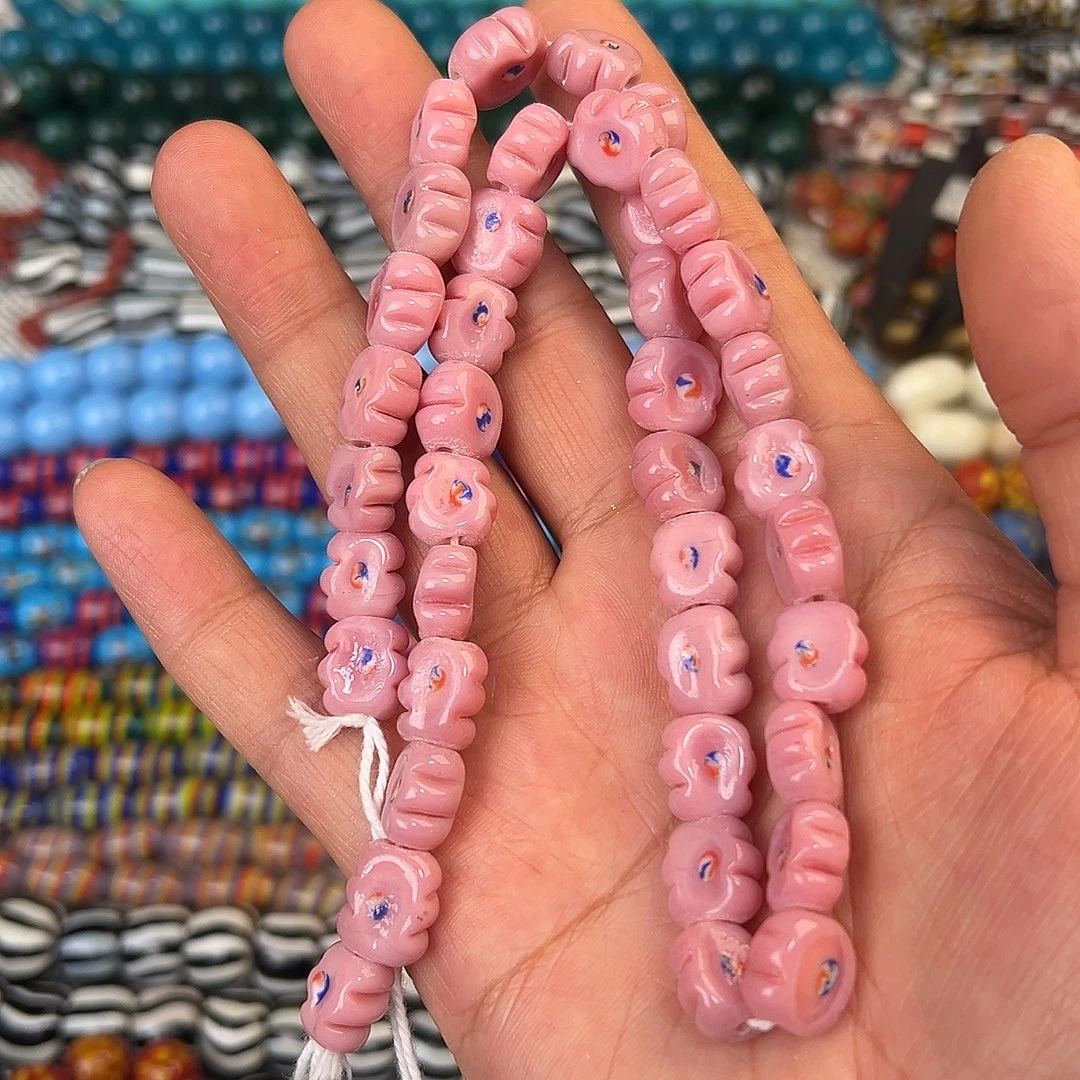 琉璃非金属粉色饼干珠