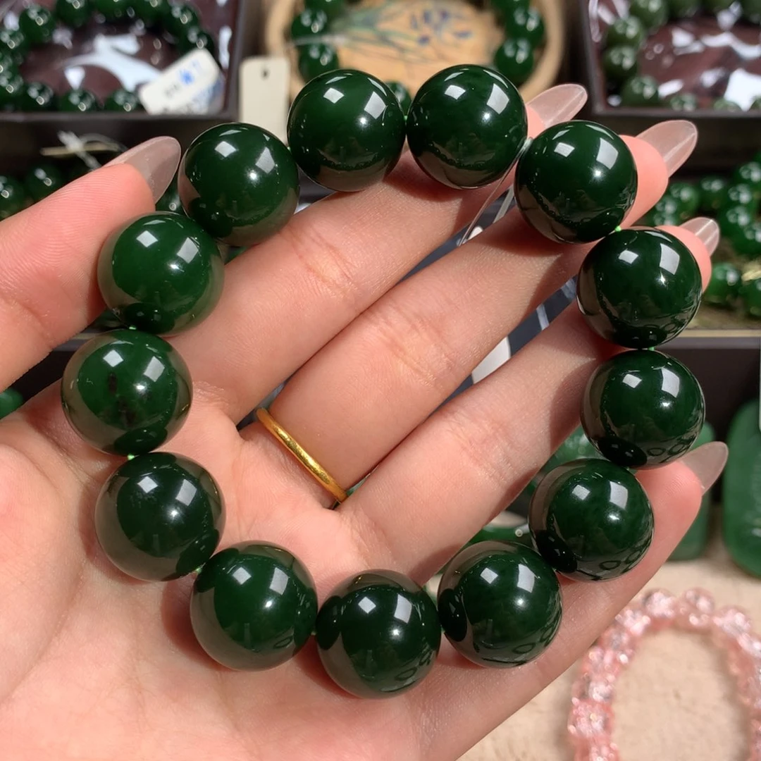 手链未镶嵌和田玉（碧玉）
