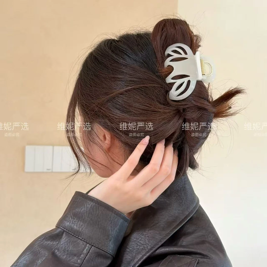 简约抓夹气质南瓜小众抓夹百搭简约后脑勺鲨鱼夹发夹女