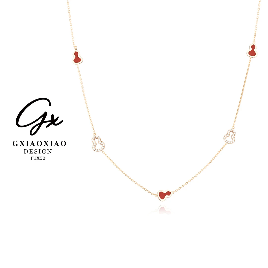 坠链均925银合成锆石 GXX 轻奢高级感气质百搭小葫芦项链 F1X50