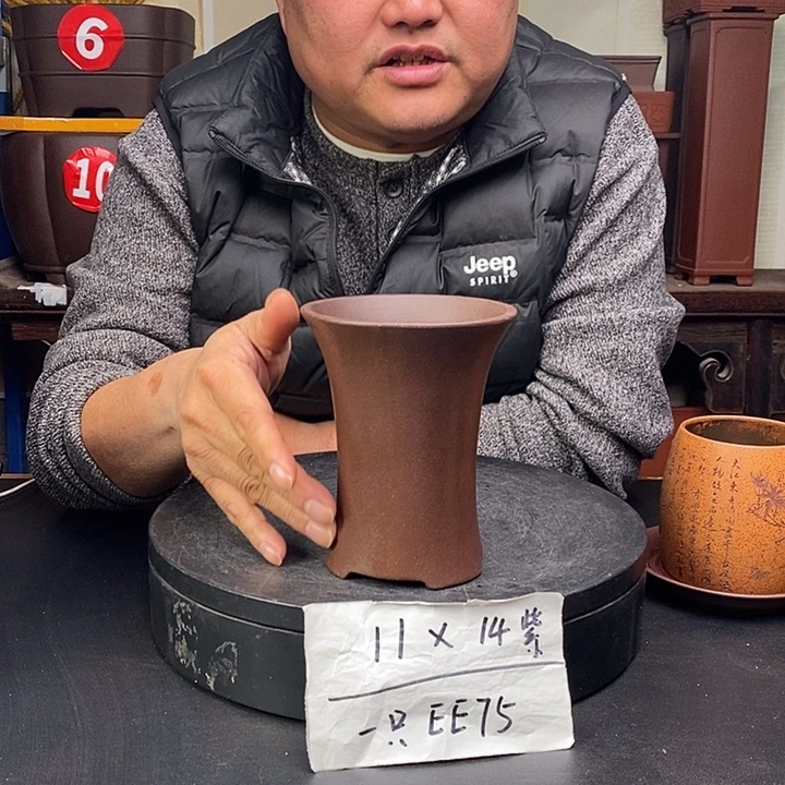 紫砂花盆货号一只EE75