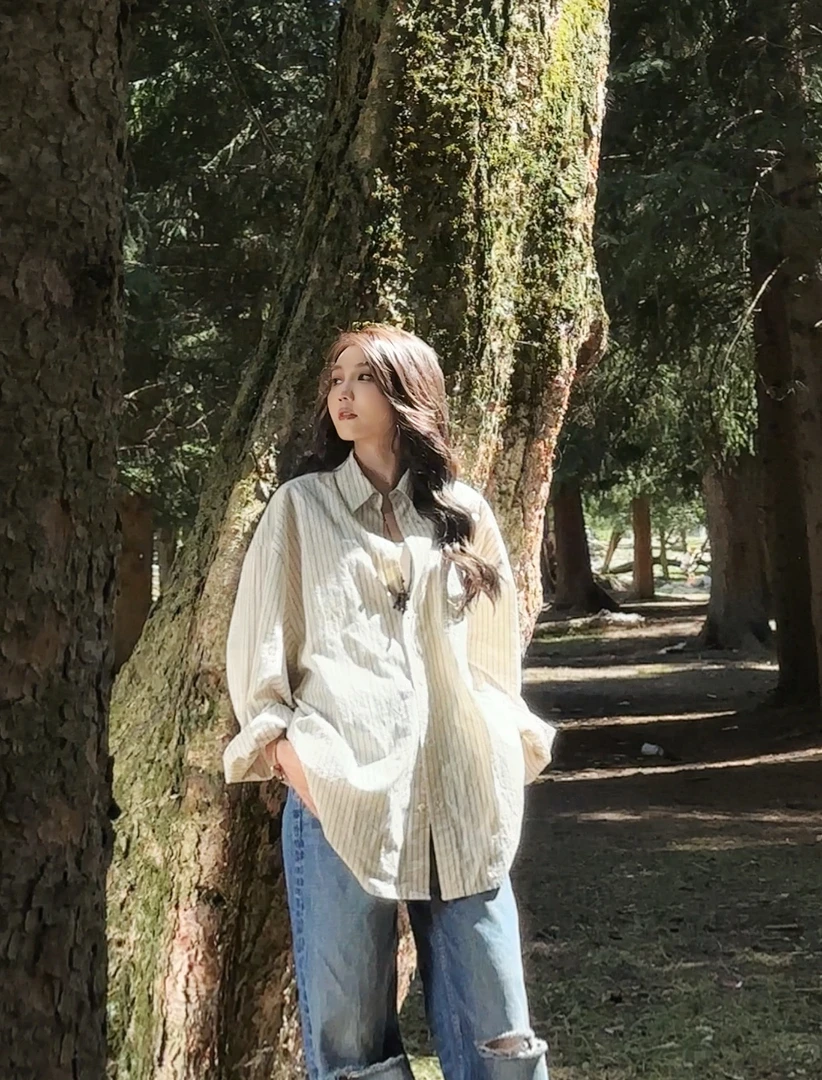 AMAZING IN | 1oo%棉 | 宽松肌理感条纹衬衫 A250701-AI57BSH5569