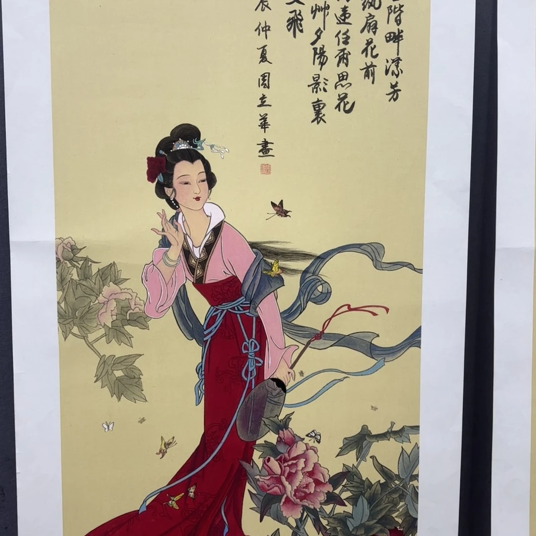 国画墨*斋周丽华三尺人物