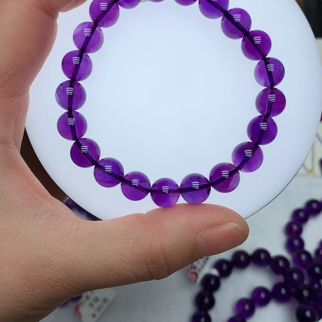 紫晶乌拉圭手串9m m未镶嵌