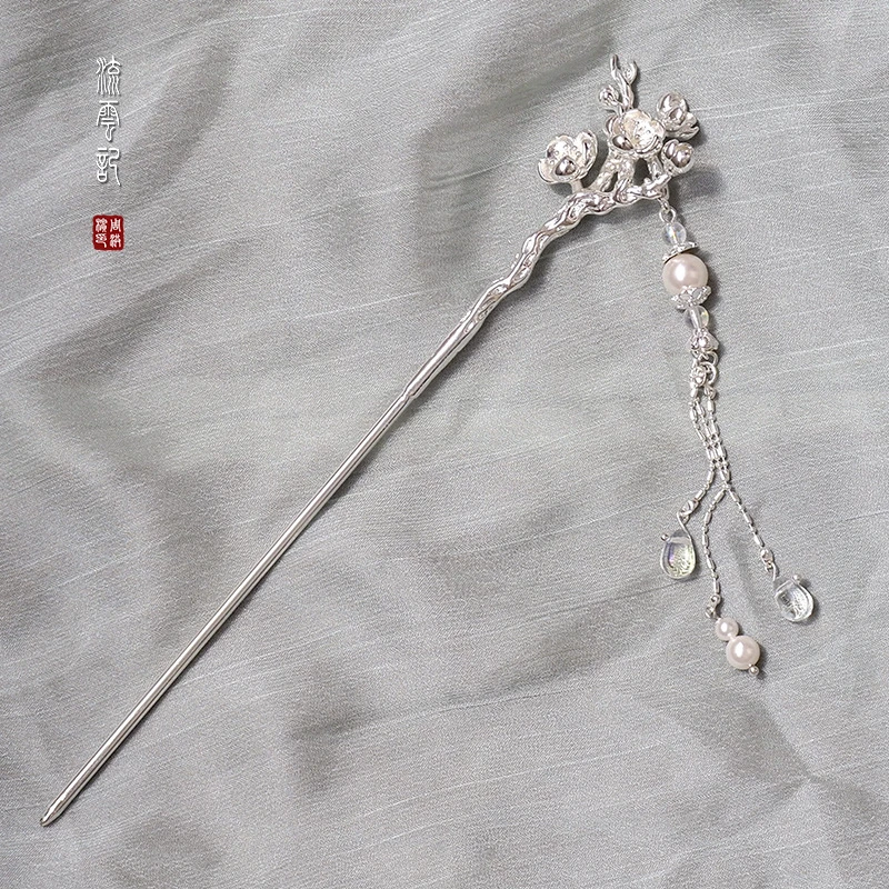 时尚发簪步摇古风汉服配饰时尚发饰流苏珍珠盘发挽发百搭古典