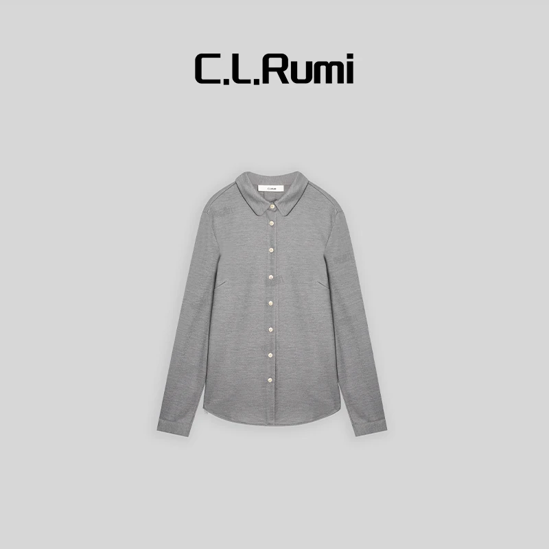 【Rumi时装】“伯牙”百搭宽松女士简约磨毛保暖衬衫上衣 6205cs