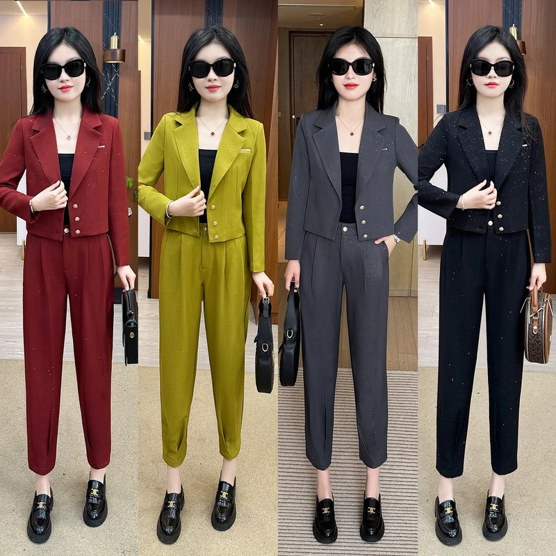 春显瘦气质洋气时尚休闲两件套春季韩版网红减龄套装春秋小个子