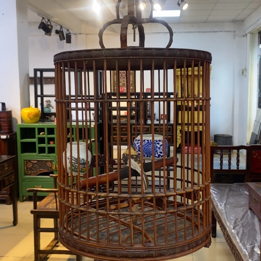 想***嘞木（红木类）鸟笼摆件老家具，