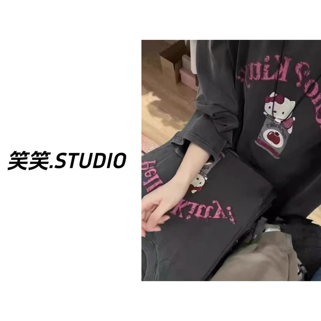 笑笑-【KT印花T】韩版高街趣味百搭印花休闲减龄T