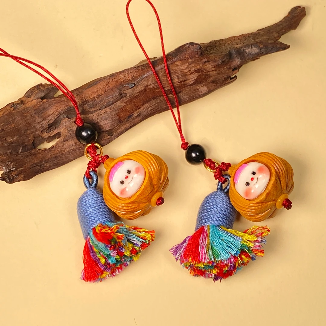 【铭记珠宝】芭比檀蒜头多妹挂件10-DM78H282【多样性发一件】