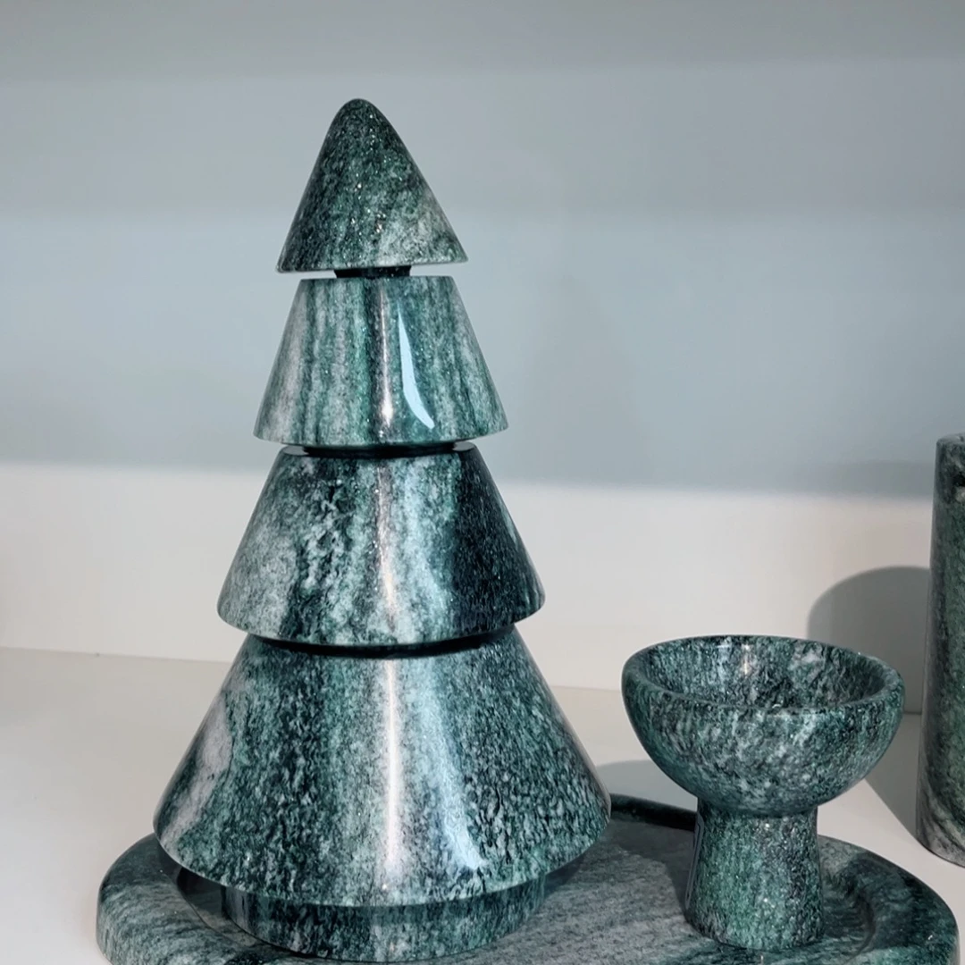 石材工艺品的系列圣诞树