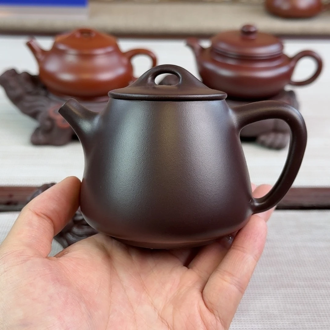 紫砂茶壶220cc老紫泥高石瓢
