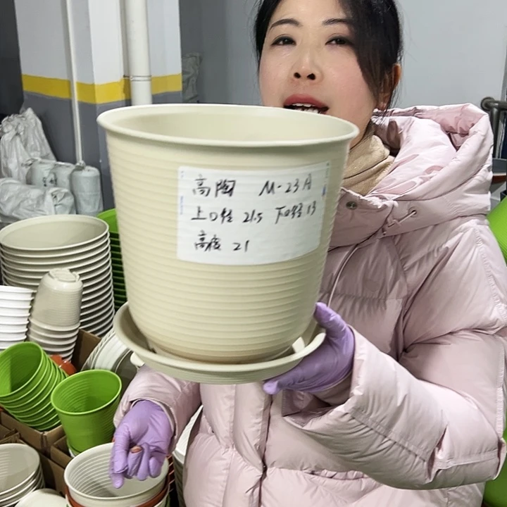 正品高陶口21高21米色6只带托