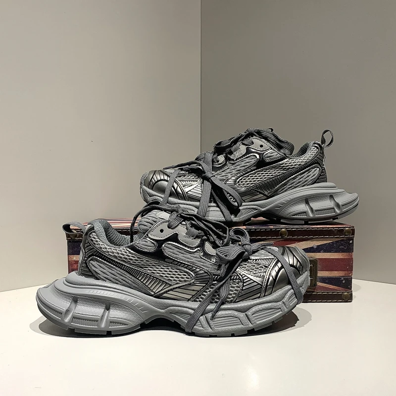 巴黎3xl老爹鞋做旧款女款2025春夏季新款网红韩版厚底增高休闲鞋