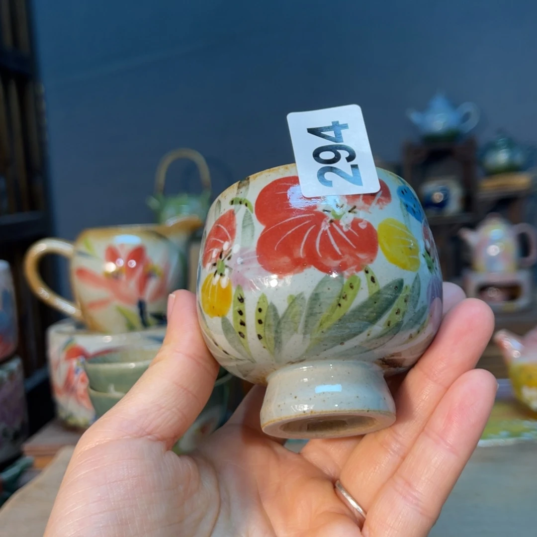 杯素浅陶瓷手工手绘