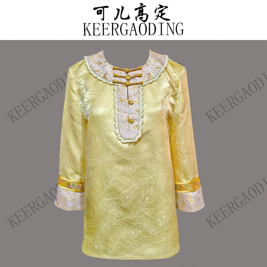【可儿•高定】非遗桑蚕丝金通正绢高端新中式设计师衬衫上衣3-J5955