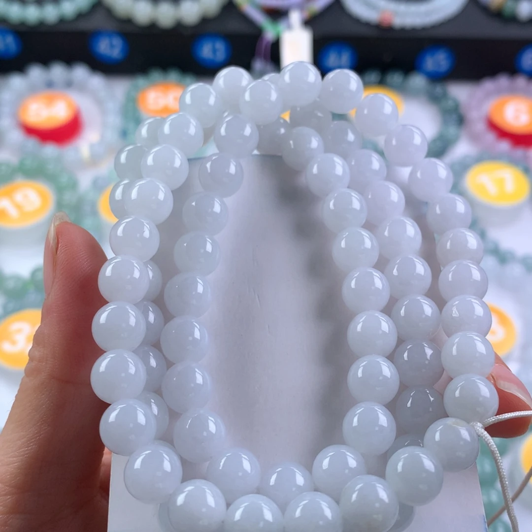 翡翠未镶嵌手链卡8.9