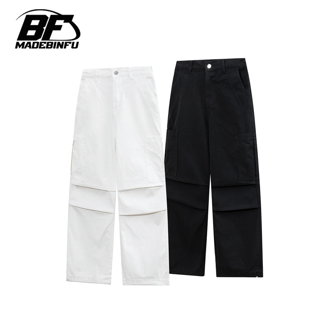 BINFU新款cleanfit降落伞兵工装裤子男女款潮牌宽松阔腿直筒长裤