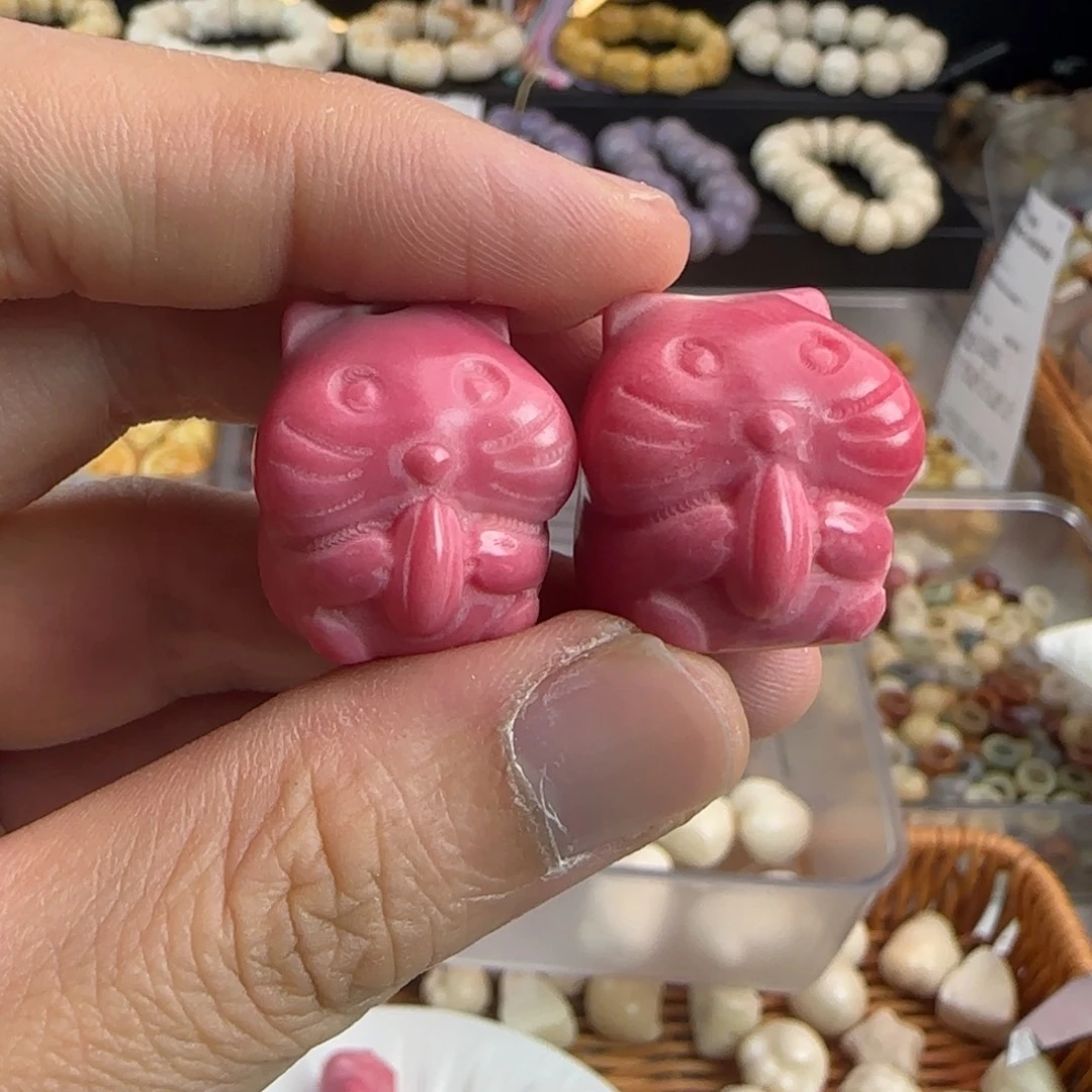 菩提根/象牙果吊坠微瑕粉色仓鼠3颗