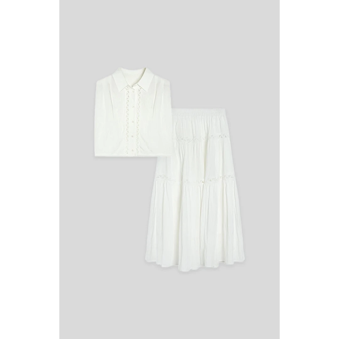 夏季新款设计师气质时尚女士半身裙套装885231Z005