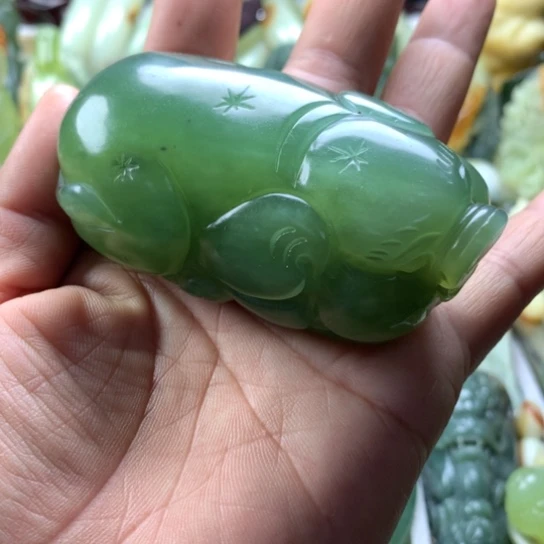 蛇纹石玉未镶嵌岫玉手把件