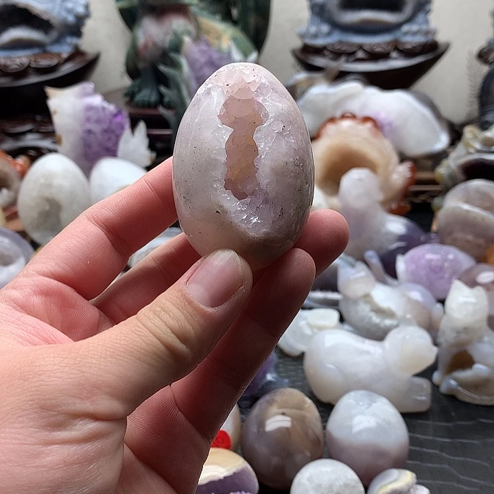 玛瑙/玉髓未镶嵌珠宝奇石天然水晶玛瑙恐龙蛋
