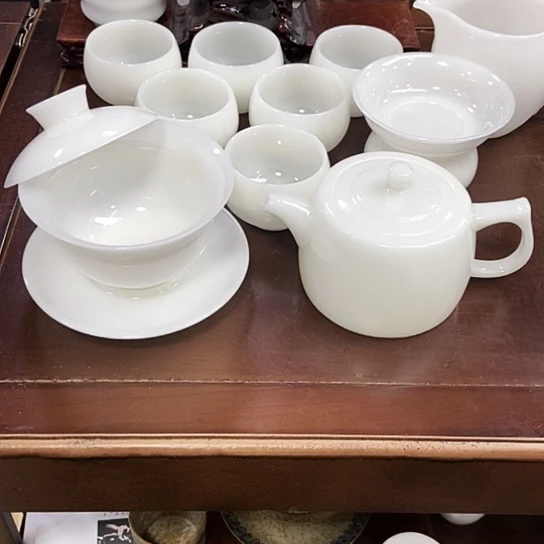 璞玉井栏壶元宝盖碗套组