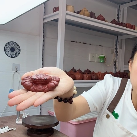 朱泥茶宠螃蟹茶宠