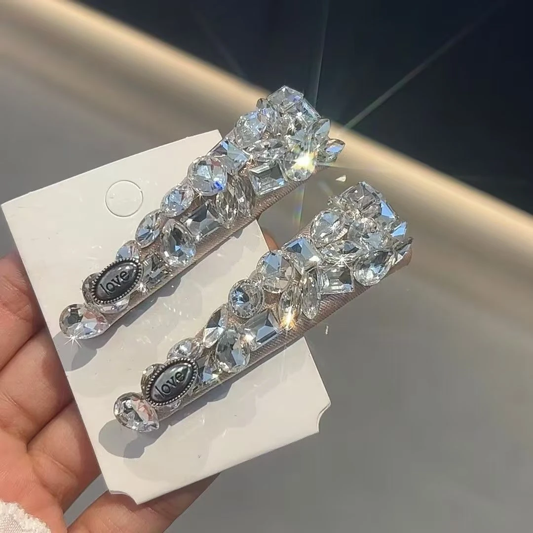 重工轻奢新款发夹高级感满钻发卡闪钻三角形掰掰夹少女刘海边夹女