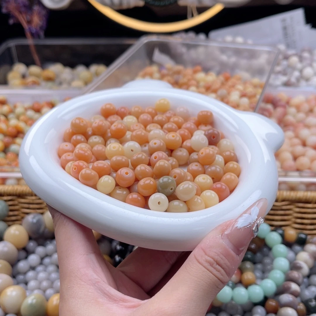 白玉菩提吊坠z10mm260颗。奶香小橙子 微瑕